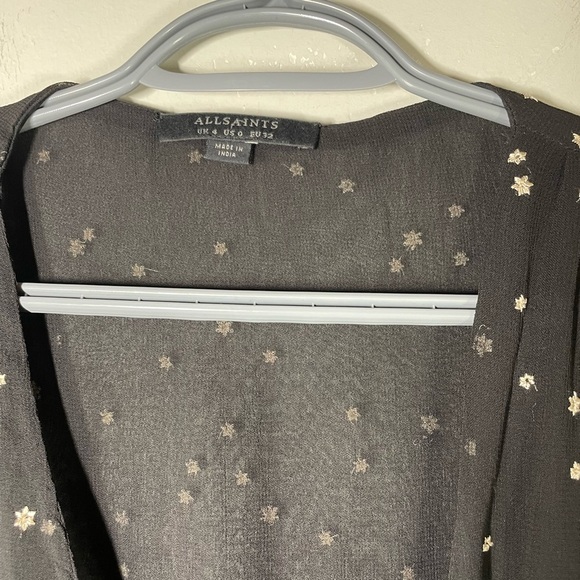 ALLSAINTS Gracie Nala Embroidered Tie-Waist Dress size 0 - Picture 7 of 12